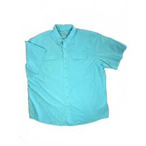 Ariat Tek Men's Short Sleeve Button-Up Vented Performance Shirt In Turquoise XXL